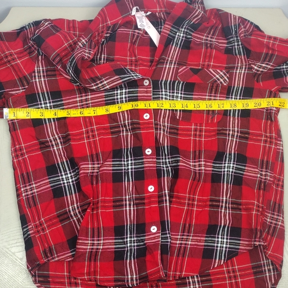 New! NWT Victoria's Secret Red Plaid Shirt - Picture 5 of 7